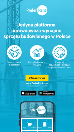 Wynajem sprzętu i maszyn budowlanych w funkcjonalnej aplikacji PreferRent.com